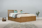 Chester Medium Oak Ottoman Storage Bed Frame - 6ft Super King - The Oak Bed Store