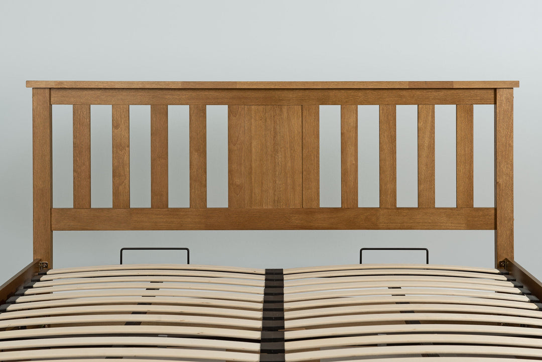Chester Medium Oak Ottoman Storage Bed Frame - 6ft Super King - The Oak Bed Store