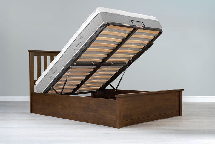 Chester Rustic Ottoman Storage Bed Frame - 4ft6 Double - The Oak Bed Store