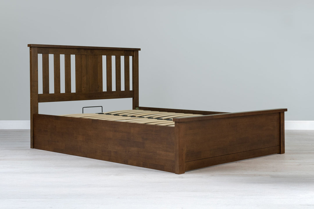 Chester Rustic Ottoman Storage Bed Frame - 4ft6 Double - The Oak Bed Store