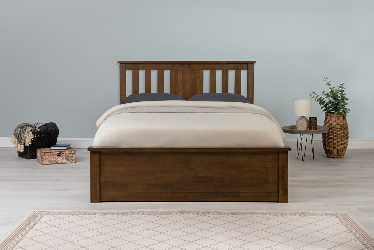 Chester Rustic Ottoman Storage Bed Frame - 4ft6 Double - The Oak Bed Store