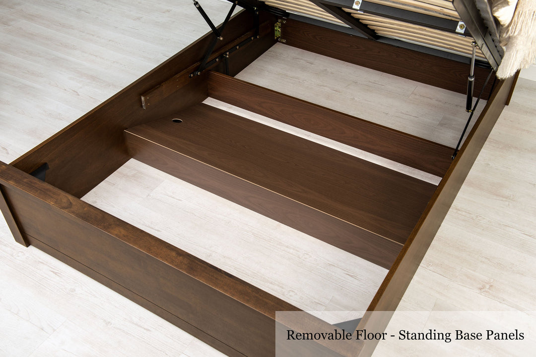 Chester Rustic Ottoman Storage Bed Frame - 4ft6 Double - The Oak Bed Store