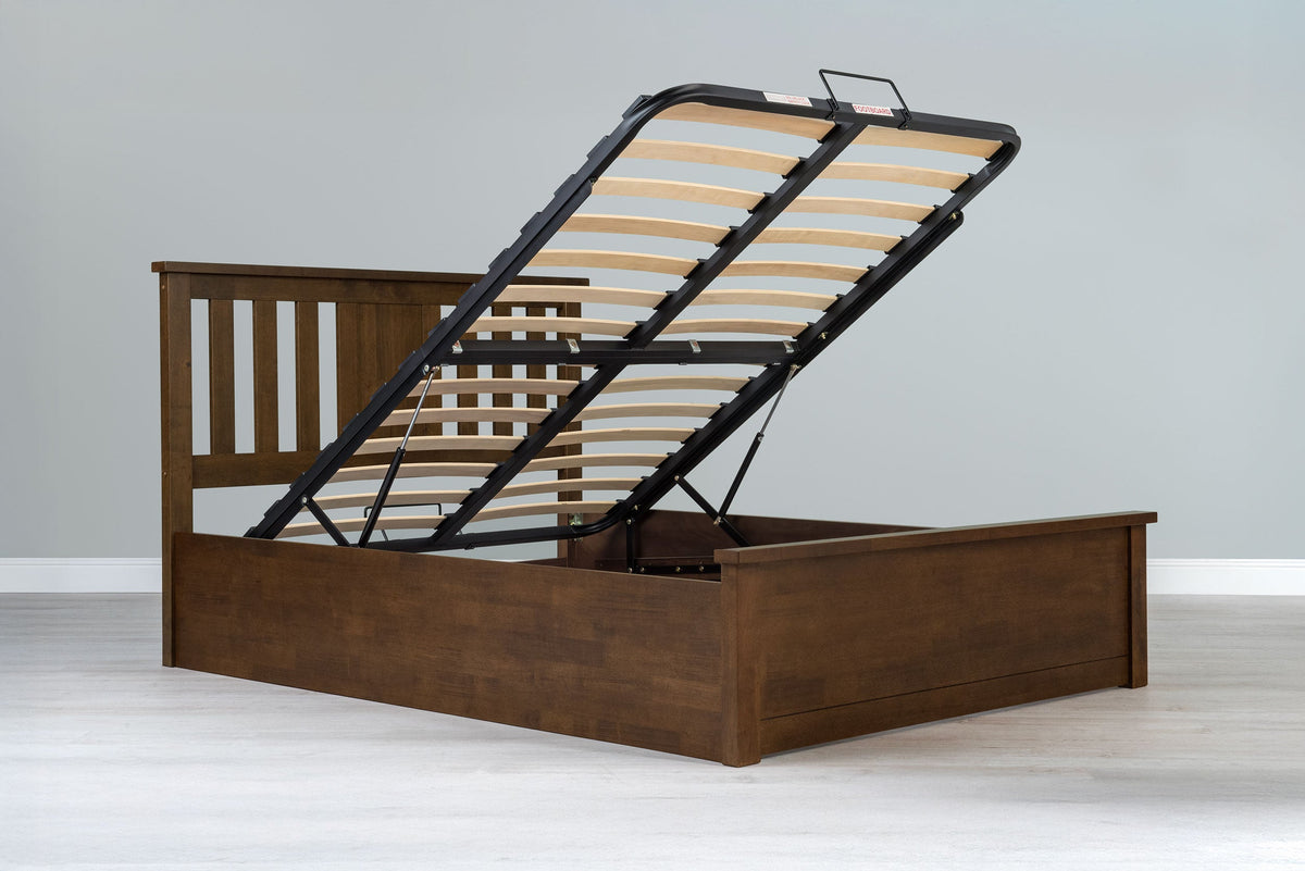 Chester Rustic Ottoman Storage Bed Frame - 5ft King Size - The Oak Bed Store