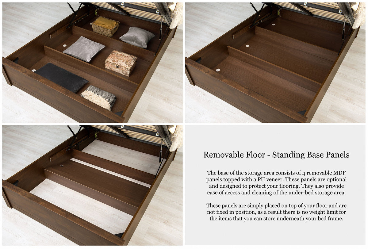 Chester Rustic Ottoman Storage Bed Frame - 5ft King Size - The Oak Bed Store