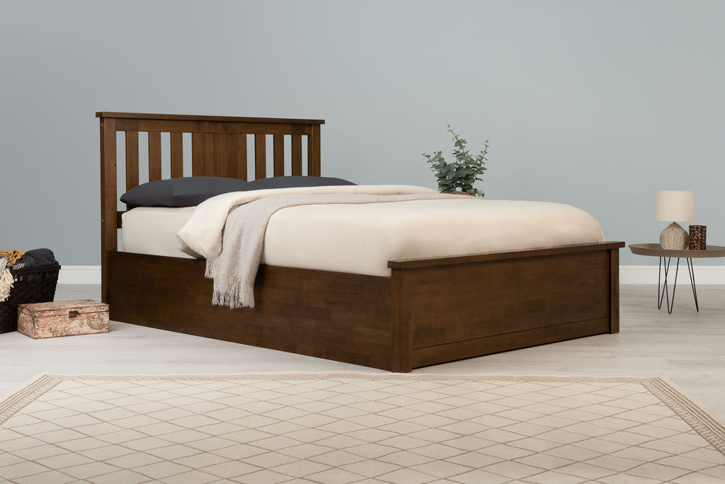 Chester Rustic Ottoman Storage Bed Frame - 5ft King Size - The Oak Bed Store
