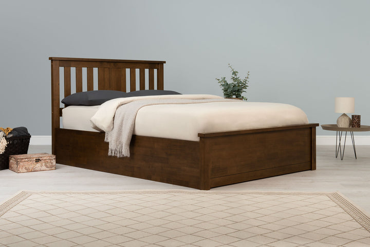 Chester Rustic Ottoman Storage Bed Frame - 5ft King Size - The Oak Bed Store