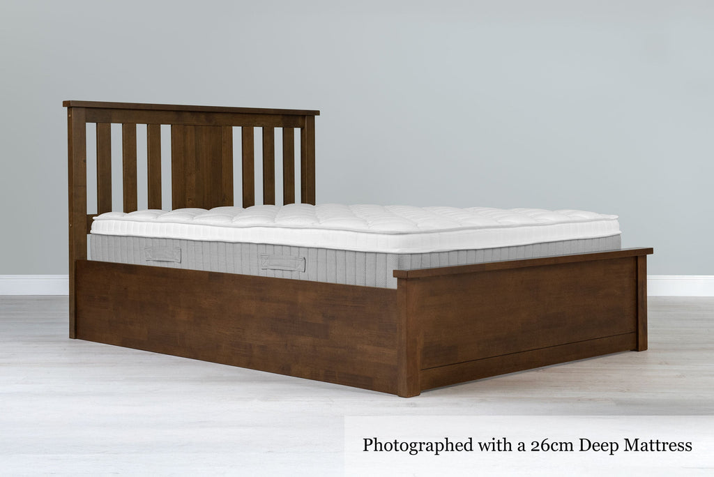 Chester Rustic Ottoman Storage Bed Frame - 5ft King Size - The Oak Bed Store