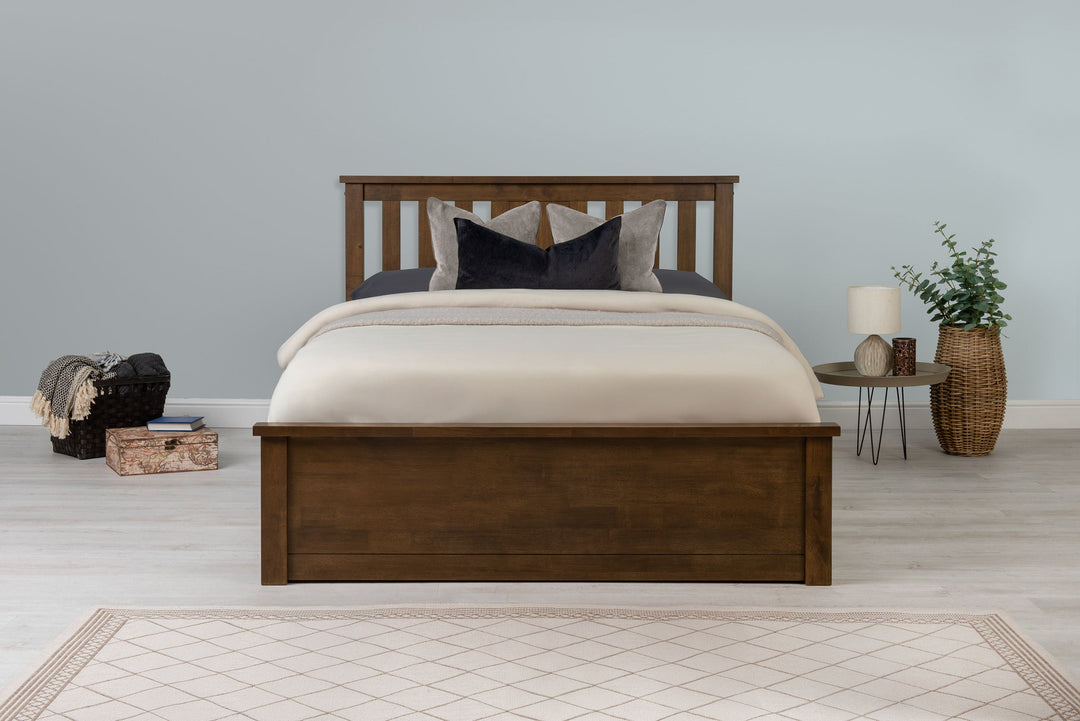 Chester Rustic Ottoman Storage Bed Frame - 5ft King Size - The Oak Bed Store