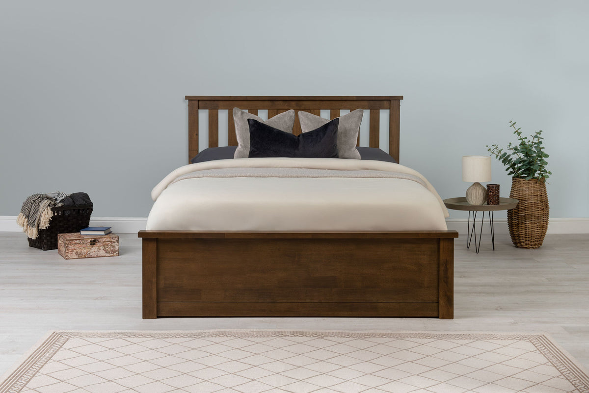 Chester Rustic Ottoman Storage Bed Frame - 5ft King Size - The Oak Bed Store
