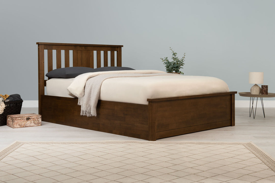 Chester Rustic Ottoman Storage Bed Frame - 6ft Super King - The Oak Bed Store