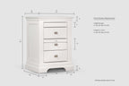 Chilgrove Bright White 3 + 1 Drawer Bedside Table - The Oak Bed Store