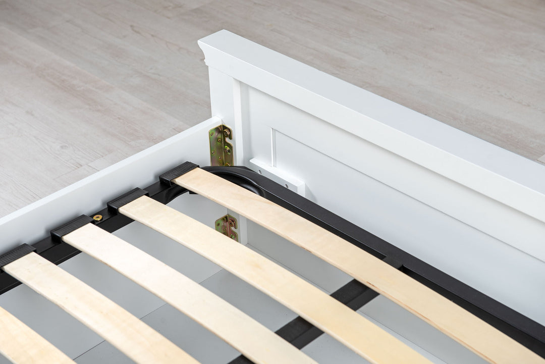 Chilgrove Bright White Ottoman Storage Bed Frame - 4ft Small Double - The Oak Bed Store