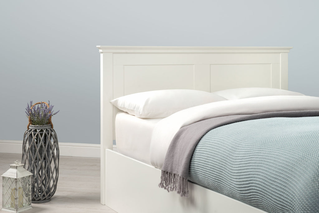 Chilgrove Bright White Ottoman Storage Bed Frame - 4ft6 Double - The Oak Bed Store