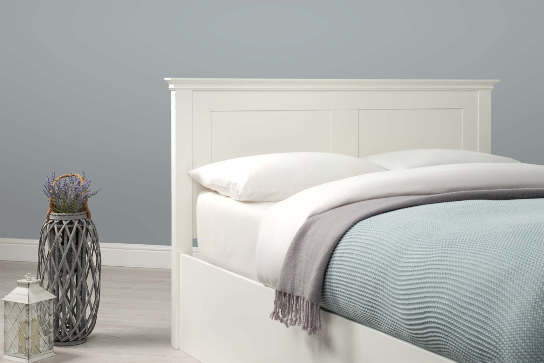 Chilgrove Bright White Ottoman Storage Bed Frame - 4ft6 Double - The Oak Bed Store