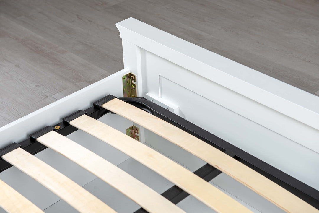 Chilgrove Bright White Ottoman Storage Bed Frame - 4ft6 Double - The Oak Bed Store