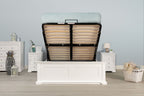 Chilgrove Bright White Ottoman Storage Bed Frame - 5ft King Size - The Oak Bed Store