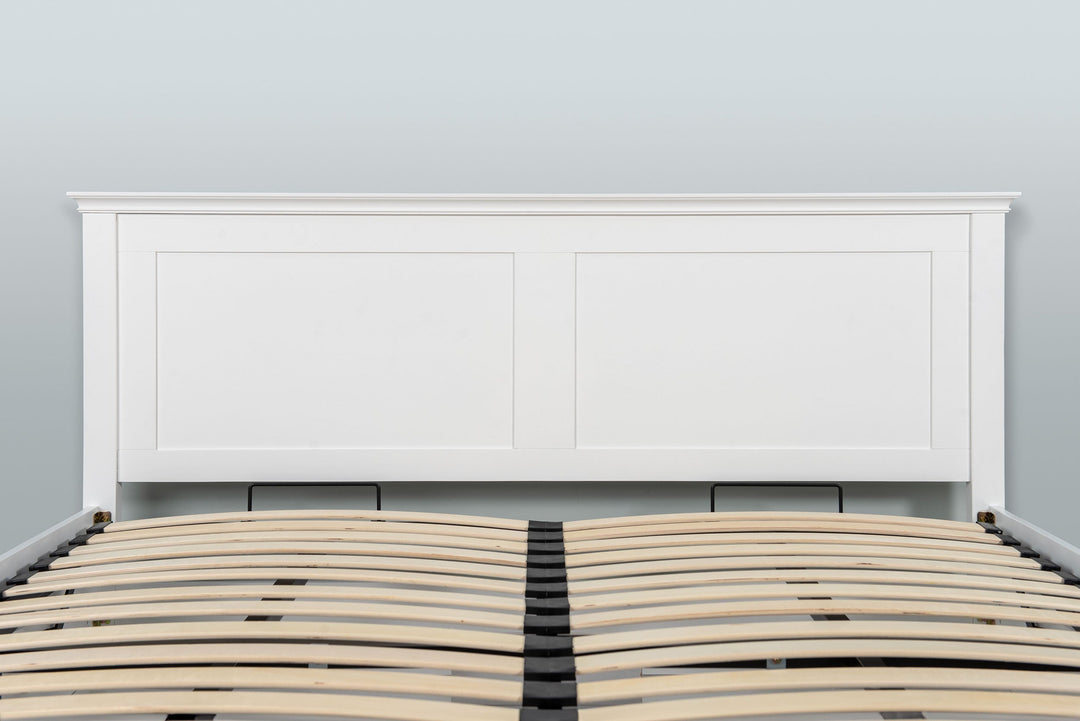 Chilgrove Bright White Ottoman Storage Bed Frame - 6ft Super King - The Oak Bed Store