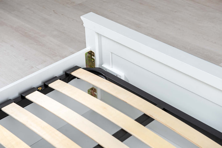 Chilgrove Bright White Ottoman Storage Bed Frame - 6ft Super King - The Oak Bed Store