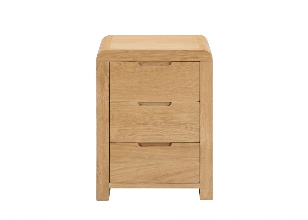 Curdridge Natural Oak 3 Drawer Bedside Table - The Oak Bed Store