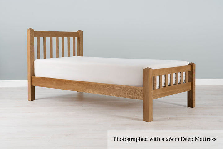 Emporia Solid Natural Oak Bed Frame - 3ft Single - The Oak Bed Store
