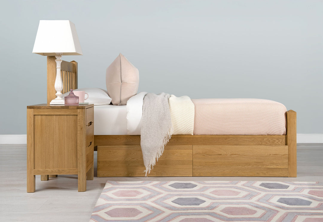 Emporia Solid Natural Oak Bed Frame - 3ft Single - The Oak Bed Store