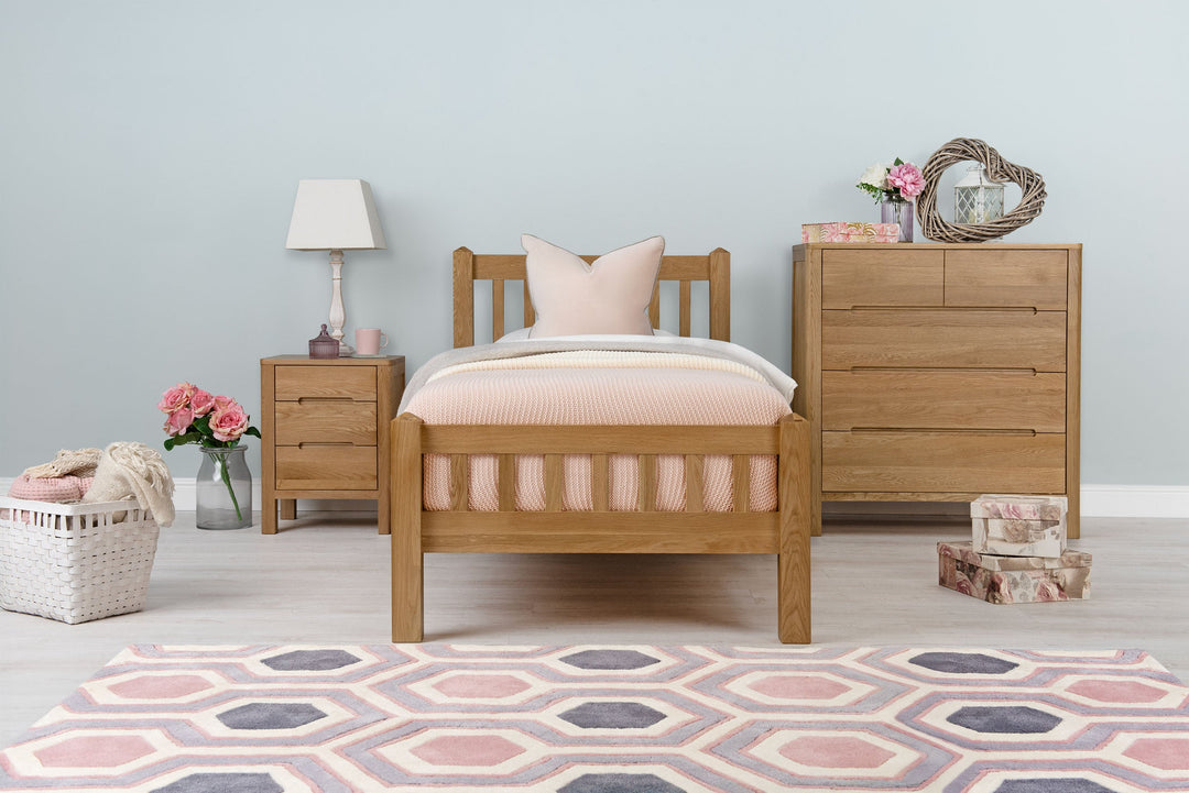 Emporia Solid Natural Oak Bed Frame - 3ft Single - The Oak Bed Store