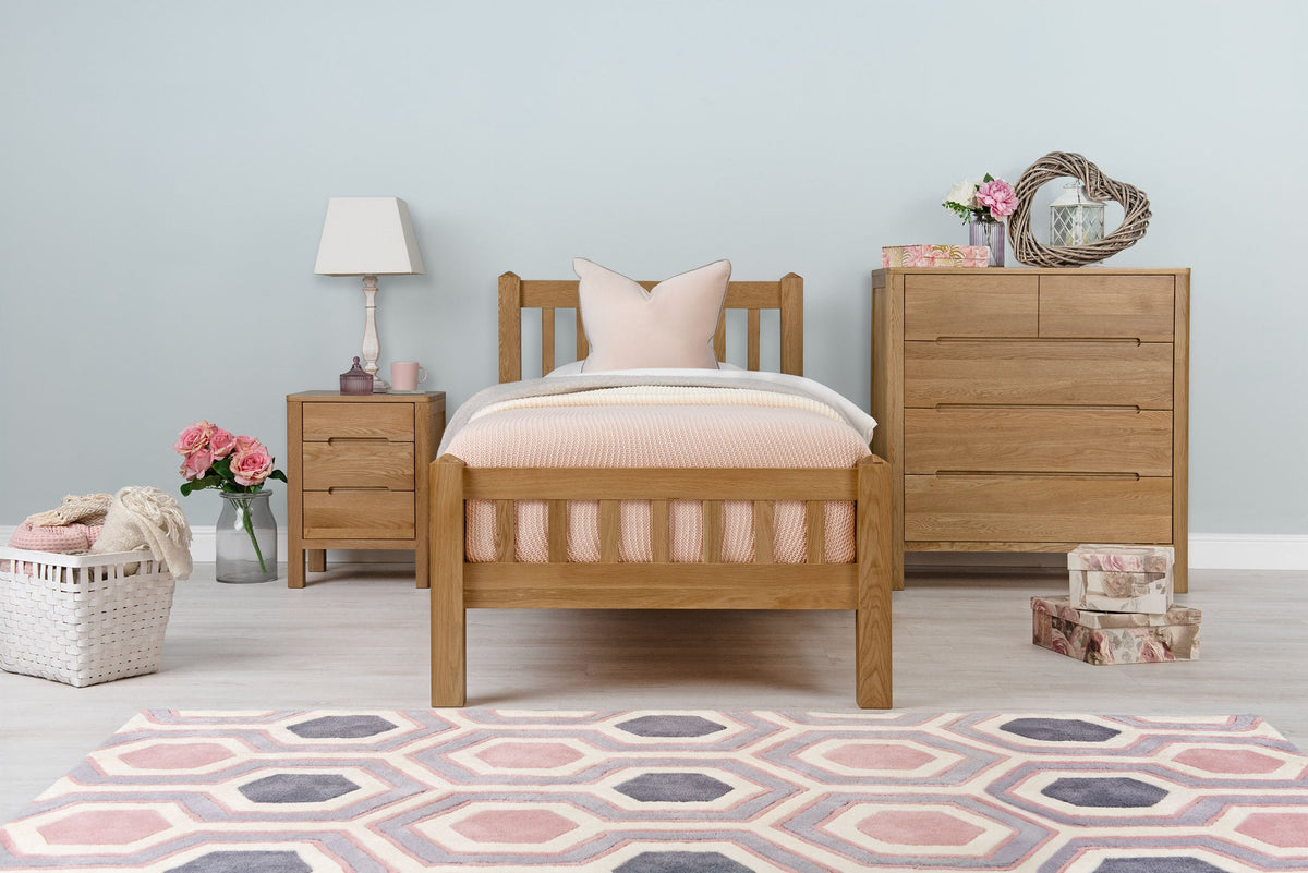 Emporia Solid Natural Oak Bed Frame - 3ft Single - The Oak Bed Store