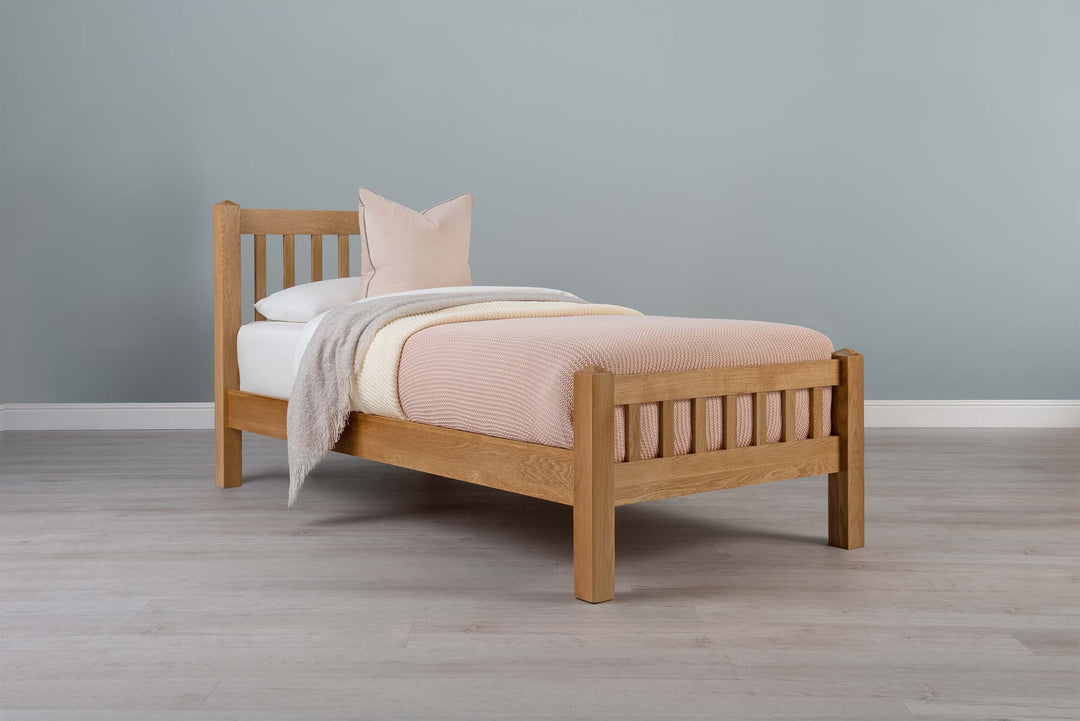 Emporia Solid Natural Oak Bed Frame - 3ft Single - The Oak Bed Store