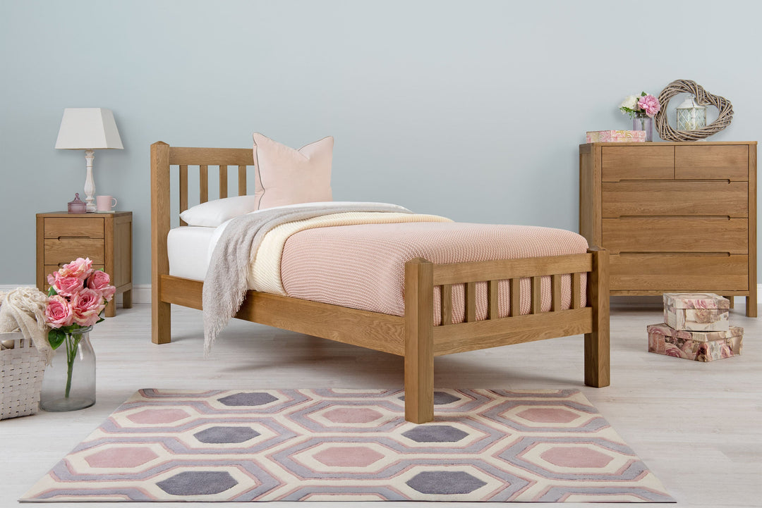 Emporia Solid Natural Oak Bed Frame - 3ft Single - The Oak Bed Store