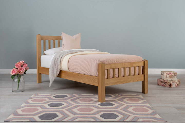 Emporia Solid Natural Oak Bed Frame - 3ft Single - The Oak Bed Store