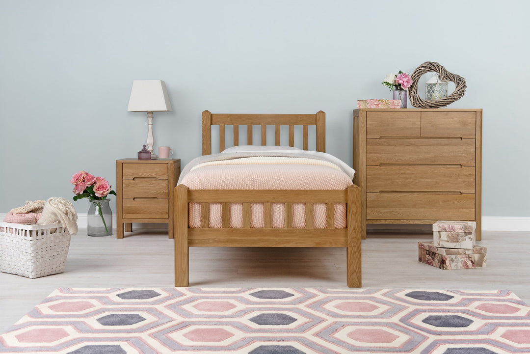 Emporia Solid Natural Oak Bed Frame - 3ft Single - The Oak Bed Store