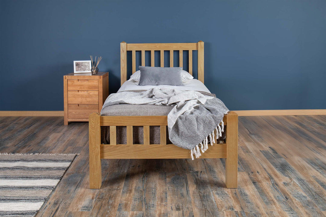 Emporia Solid Natural Oak Bed Frame - 3ft Single - The Oak Bed Store