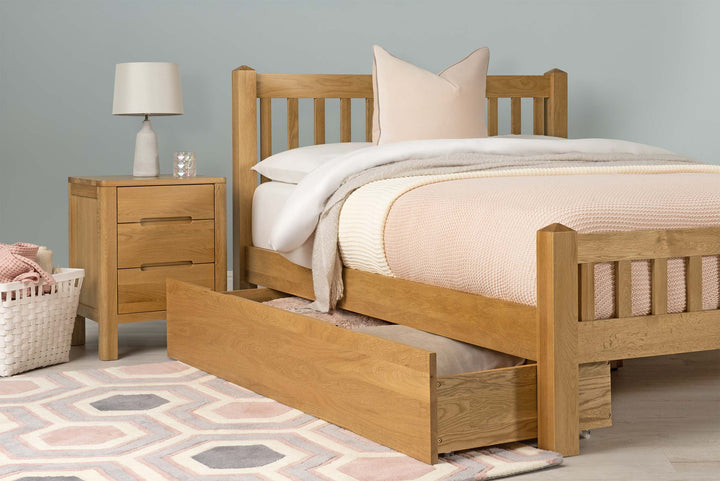 Emporia Solid Natural Oak Bed Frame - 4ft Small Double - The Oak Bed Store