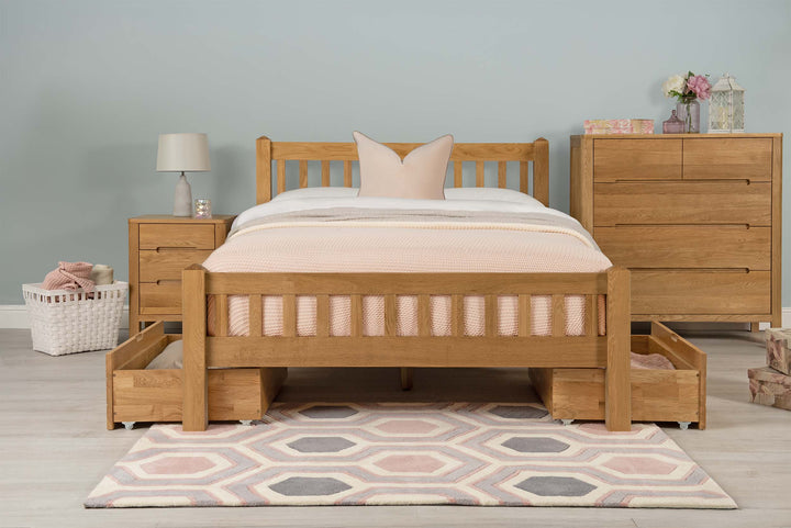 Emporia Solid Natural Oak Bed Frame - 4ft Small Double - The Oak Bed Store