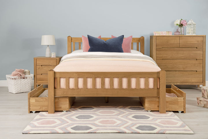 Emporia Solid Natural Oak Bed Frame - 4ft6 Double - The Oak Bed Store