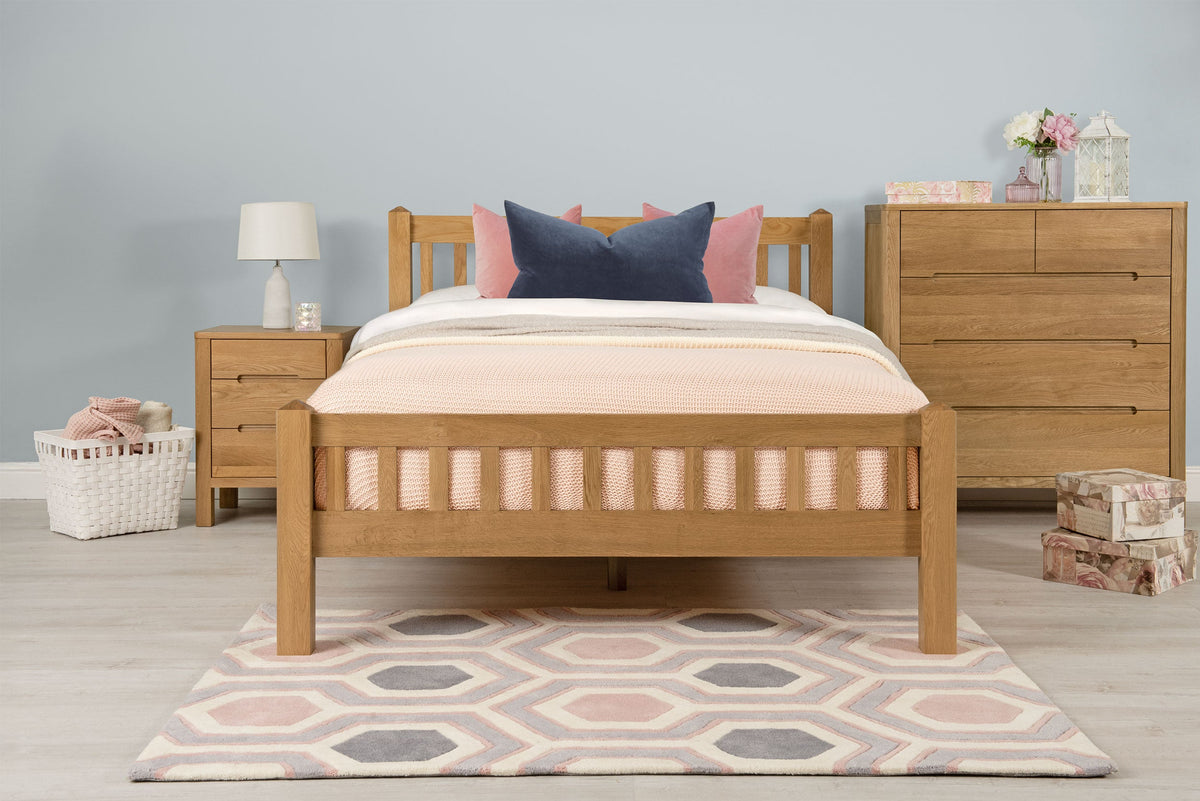 Emporia Solid Natural Oak Bed Frame - 5ft King Size - The Oak Bed Store