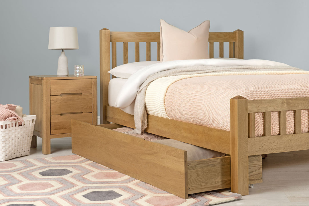 Emporia Solid Natural Oak Bed Frame - 5ft King Size - The Oak Bed Store