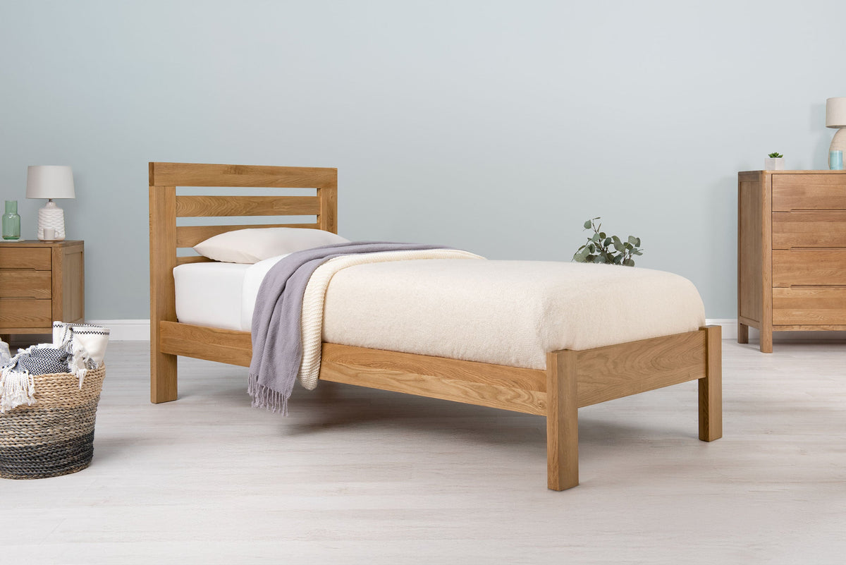 Goodwood Solid Natural Oak Bed Frame - 3ft Single - The Oak Bed Store