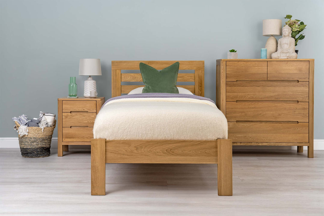 Goodwood Solid Natural Oak Bed Frame - 3ft Single - The Oak Bed Store