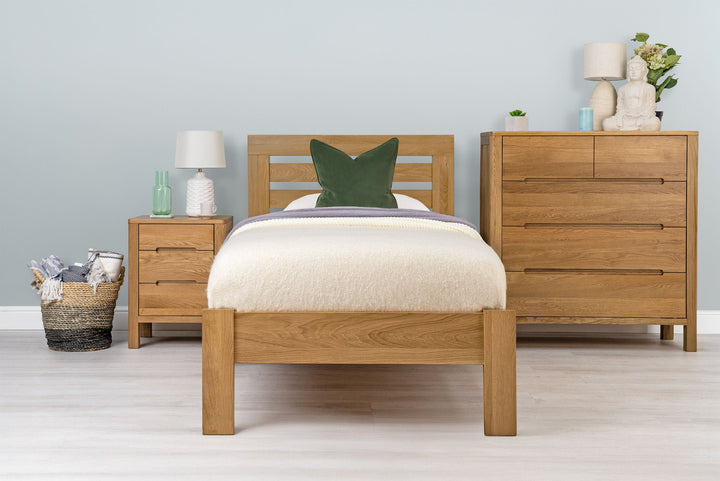 Goodwood Solid Natural Oak Bed Frame - 3ft Single - The Oak Bed Store