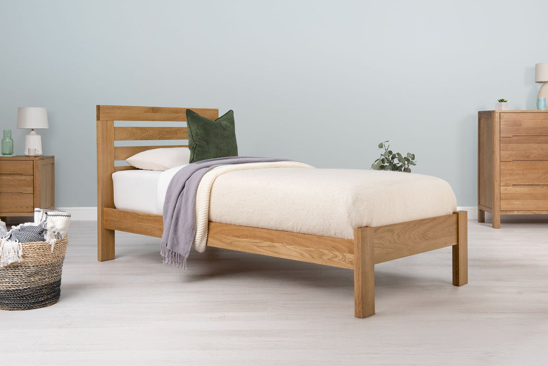 Goodwood Solid Natural Oak Bed Frame - 3ft Single - The Oak Bed Store