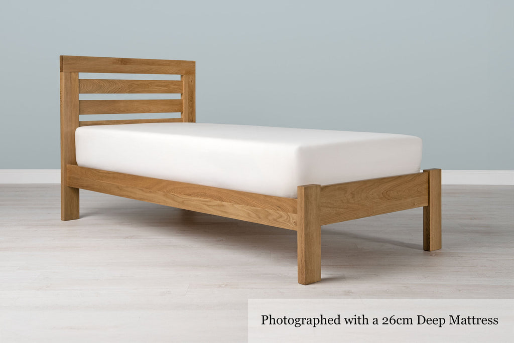 Goodwood Solid Natural Oak Bed Frame - 3ft Single - The Oak Bed Store