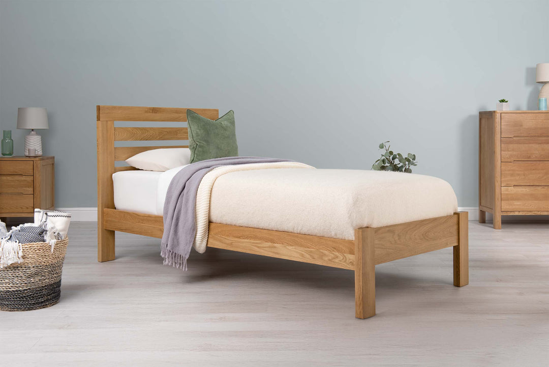 Goodwood Solid Natural Oak Bed Frame - 3ft Single - The Oak Bed Store