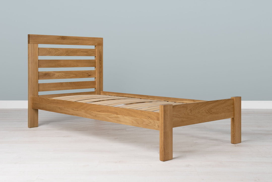 Goodwood Solid Natural Oak Bed Frame - 3ft Single - The Oak Bed Store
