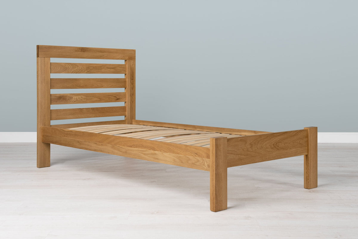 Goodwood Solid Natural Oak Bed Frame - 3ft Single - The Oak Bed Store
