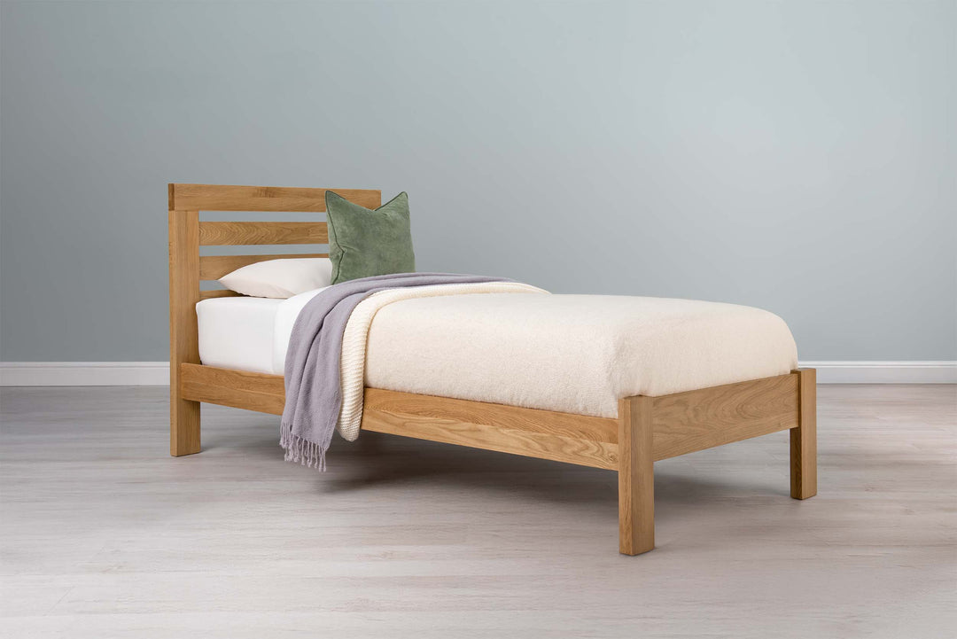 Goodwood Solid Natural Oak Bed Frame - 3ft Single - The Oak Bed Store