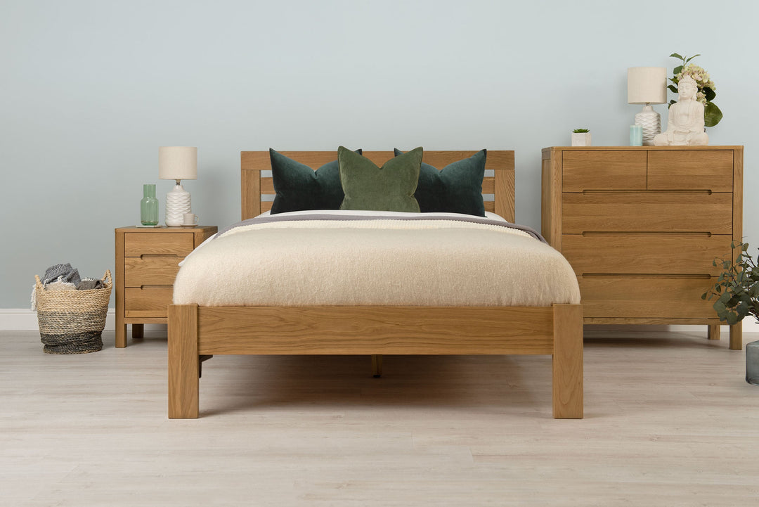 Goodwood Solid Natural Oak Bed Frame - 4ft Small Double - The Oak Bed Store