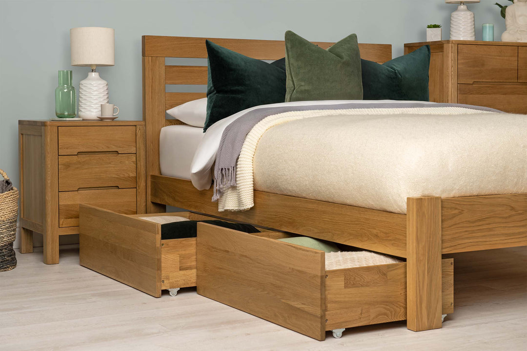 Goodwood Solid Natural Oak Bed Frame - 4ft6 Double - The Oak Bed Store