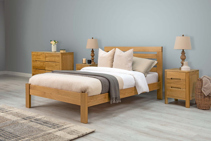 Goodwood Solid Natural Oak Bed Frame - 4ft6 Double - The Oak Bed Store