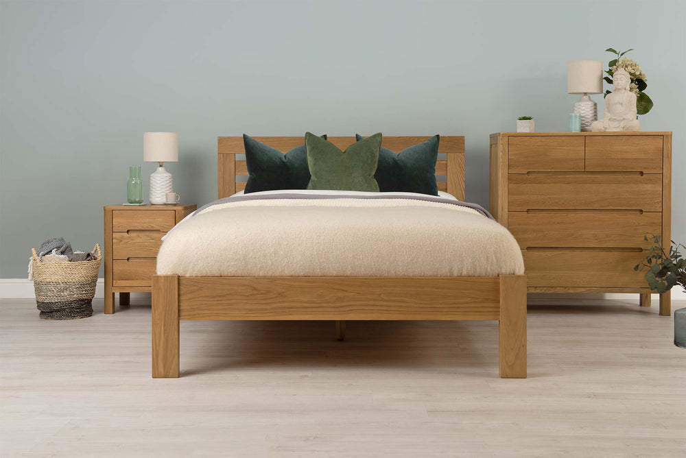 Goodwood Solid Natural Oak Bed Frame - 4ft6 Double - The Oak Bed Store